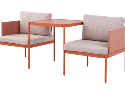 TERRACINA 2 personers Loungesæt med bord Orange Metal