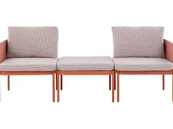TERRACINA 2 personers Loungesæt med bord Orange Metal