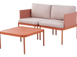 TERRACINA 2 personers Loungesæt med bord Orange Metal