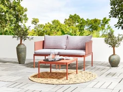 TERRACINA 2 personers Loungesæt med bord Orange Metal