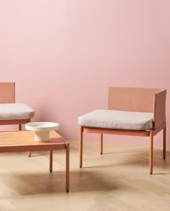 TERRACINA 2 personers Loungesæt med bord Orange Metal