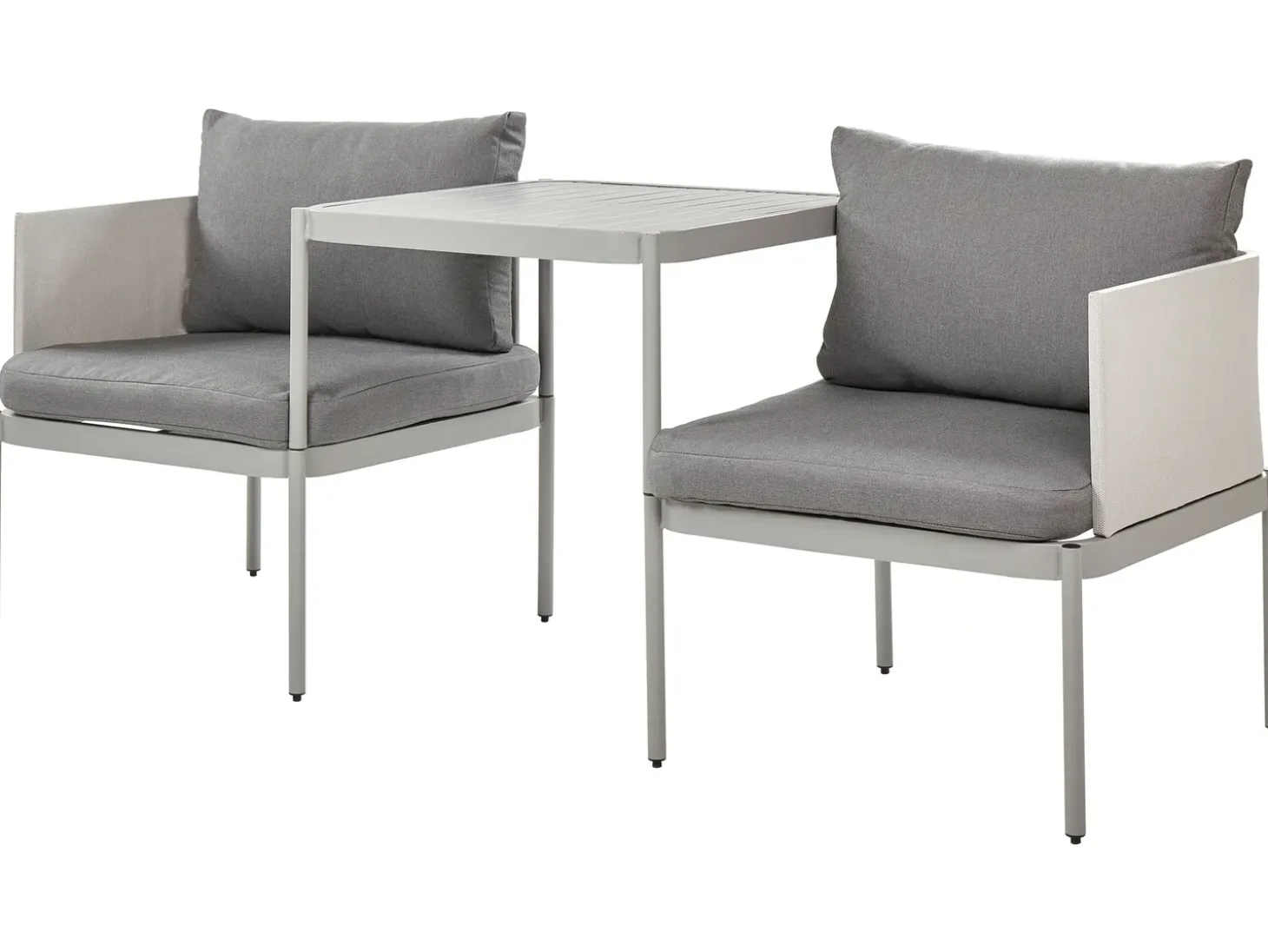TERRACINA 2 personers Loungesæt med bord Lysegrå Metal