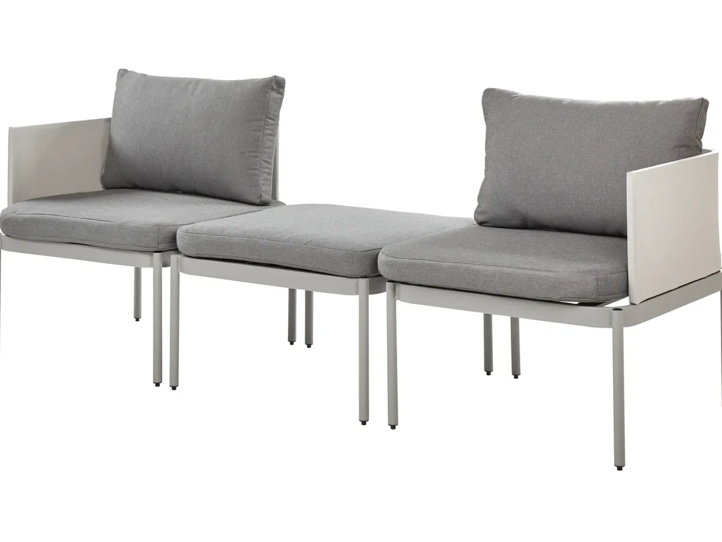 TERRACINA 2 personers Loungesæt med bord Lysegrå Metal