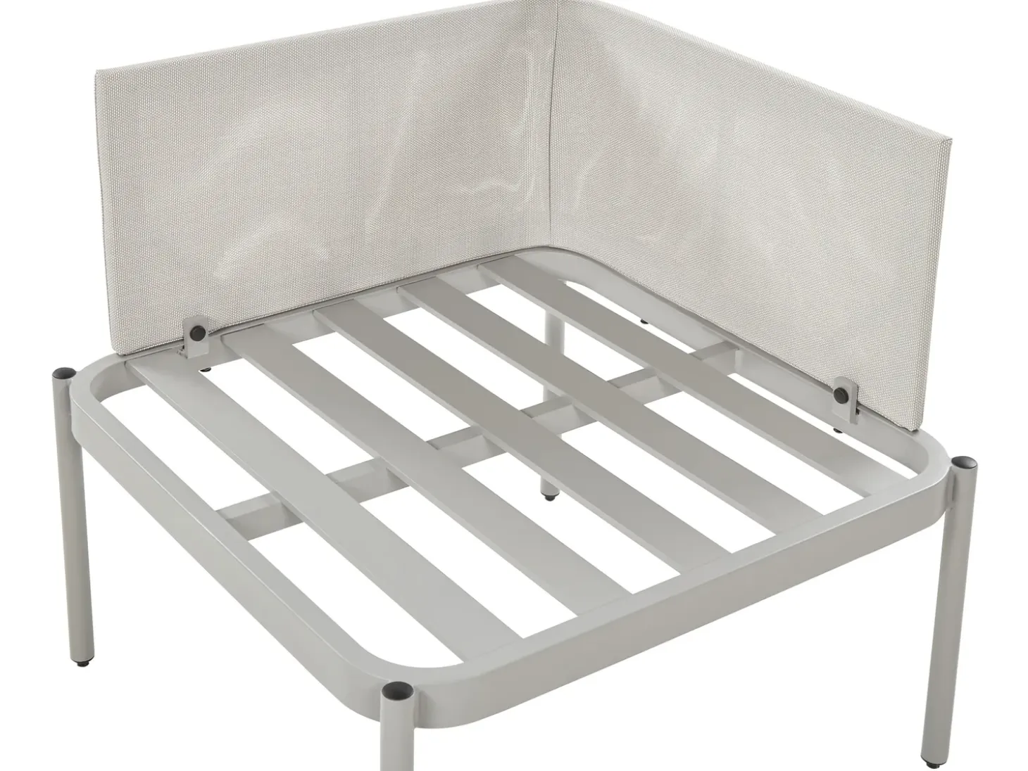 TERRACINA 2 personers Loungesæt med bord Lysegrå Metal