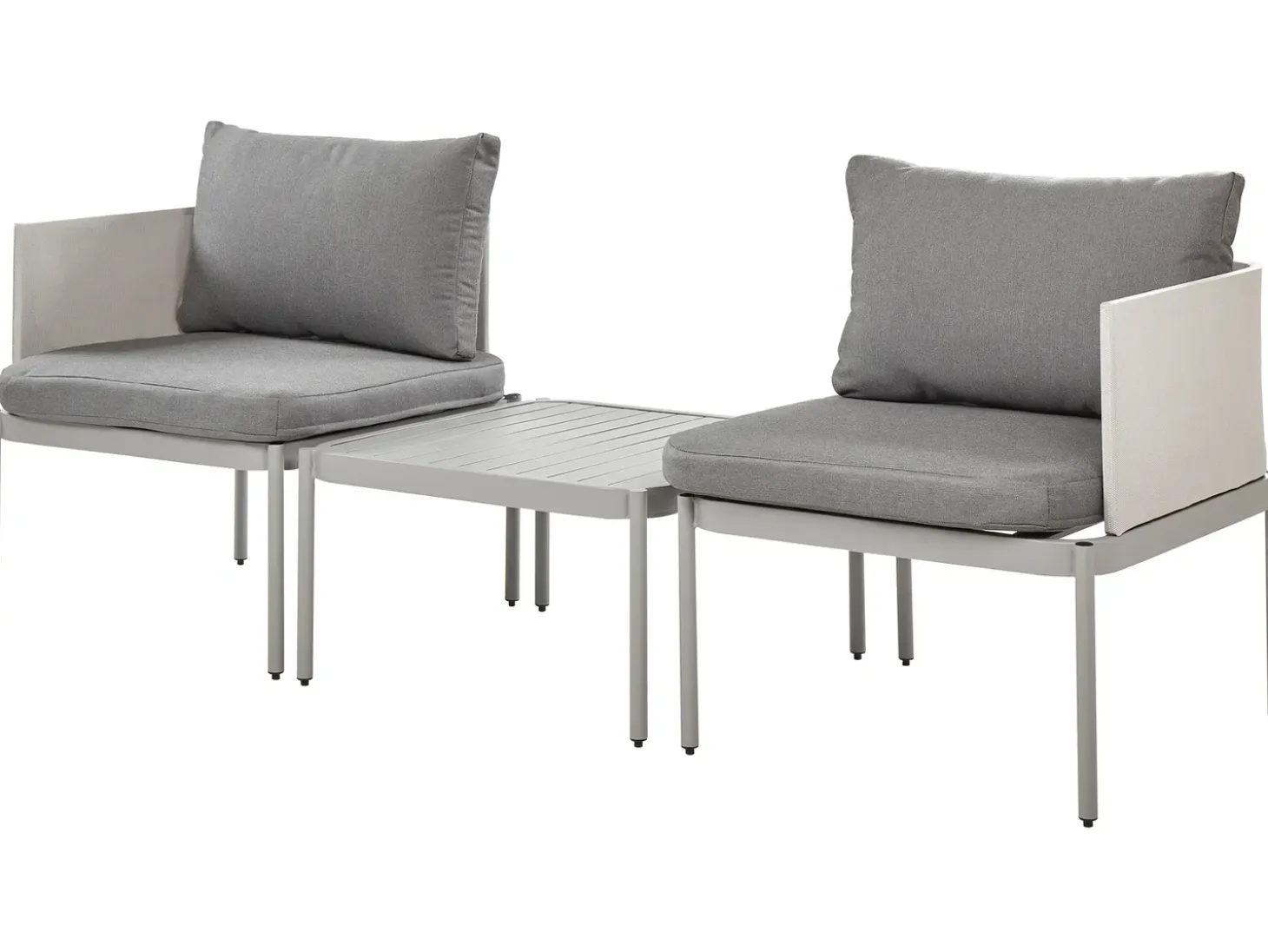 TERRACINA 2 personers Loungesæt med bord Lysegrå Metal