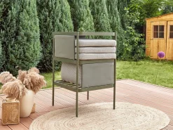 TERRACINA 2 personers Loungesæt med bord Olivengrøn Metal