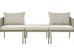 TERRACINA 2 personers Loungesæt med bord Olivengrøn Metal
