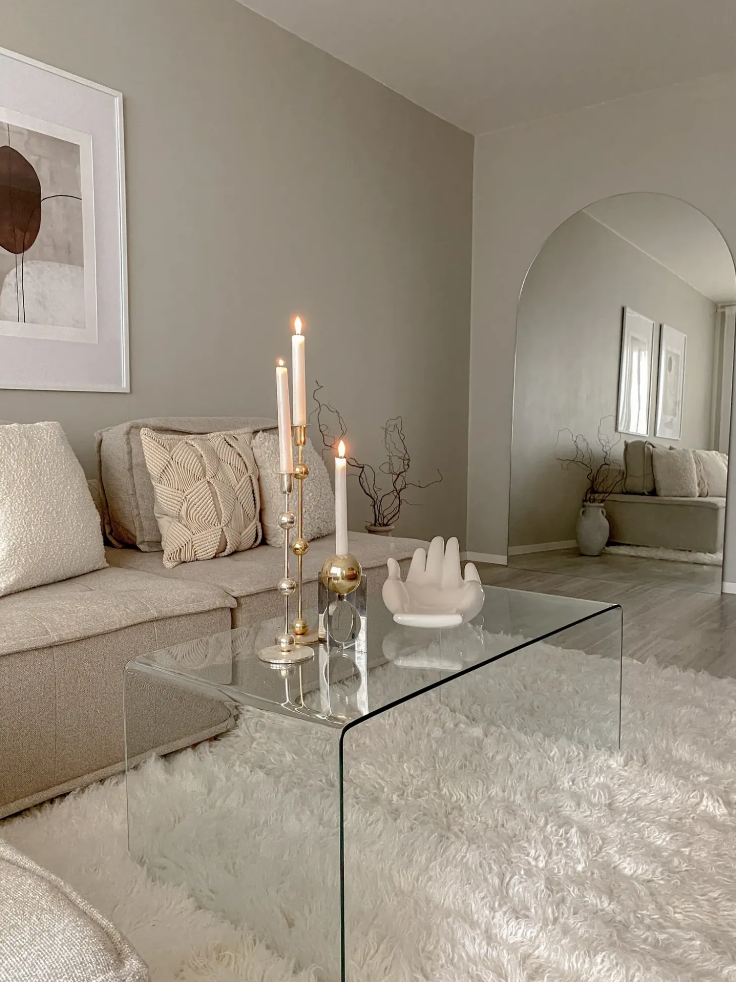 TIBRO 4 personers Hjørnesofa modul Højrevendt Lys Beige