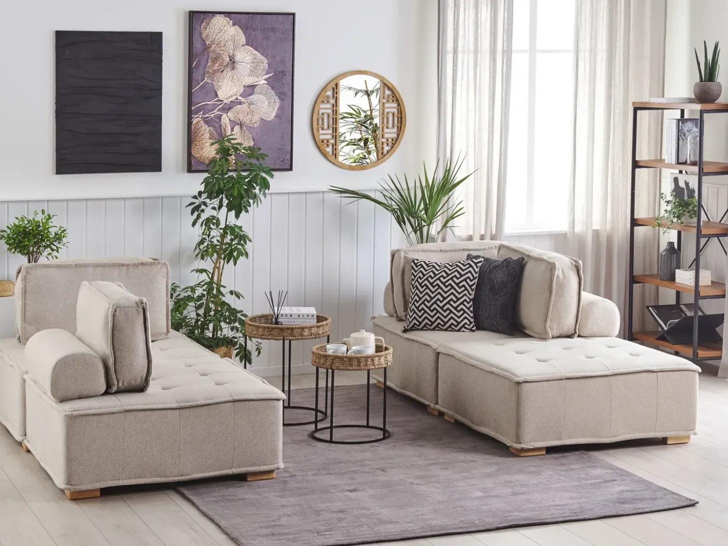 TIBRO 4 personers Modulsofasæt Lys Beige