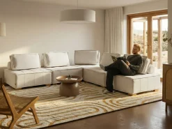 TIBRO 5 personers Hjørnesofa modul Venstrevendt Cremehvid