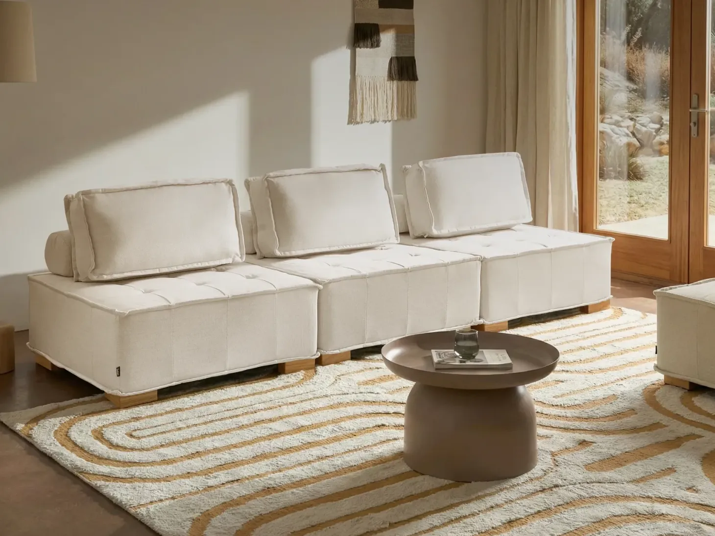 TIBRO 3 personers Modulsofa Cremehvid