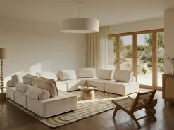TIBRO 8 personers U-formet modulsofa Cremehvid