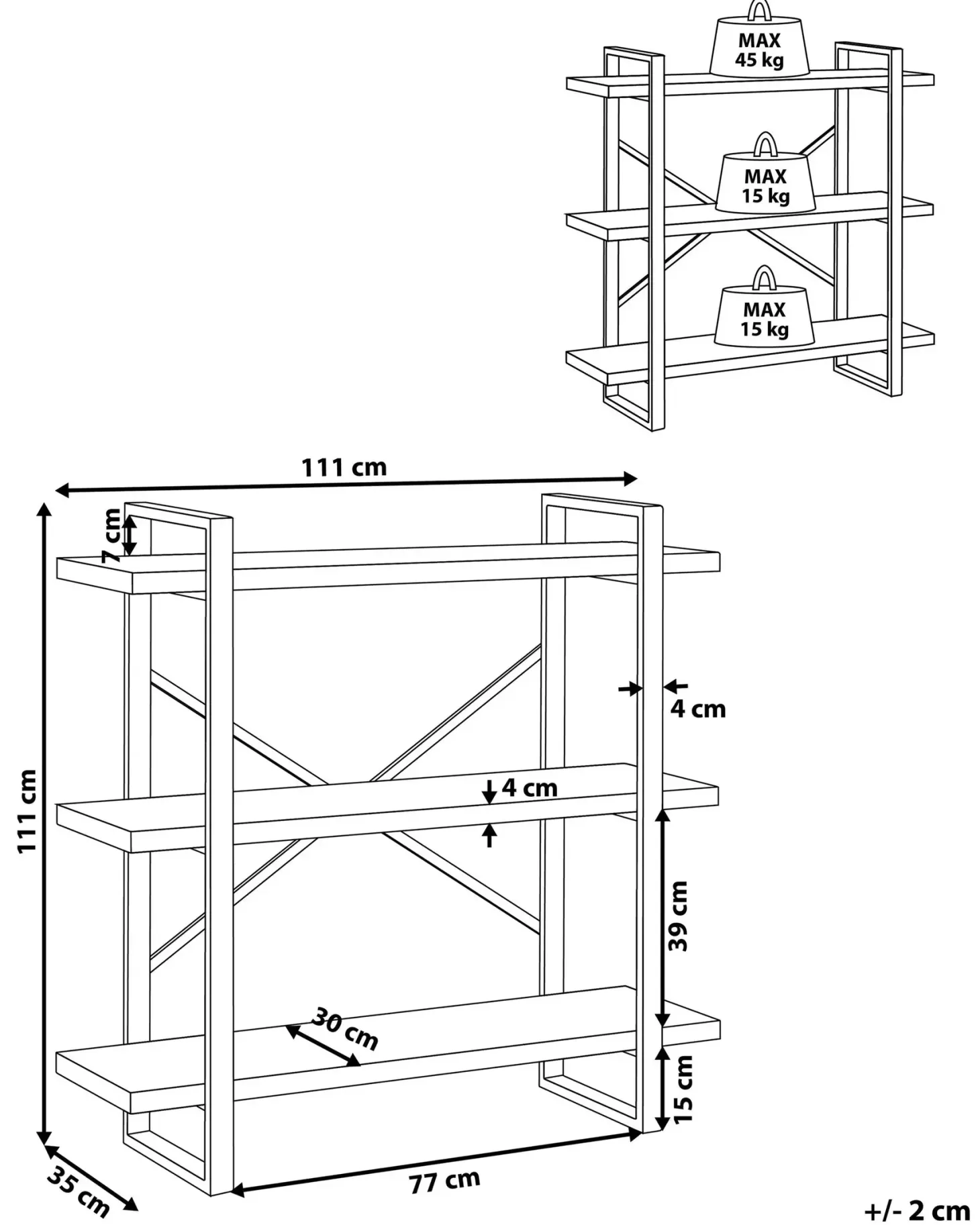 TIMBER 111 cm Mørkebrun