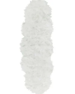 Tæppe af kunstpels MAMUNGARI Hvid 60 x 180 cm