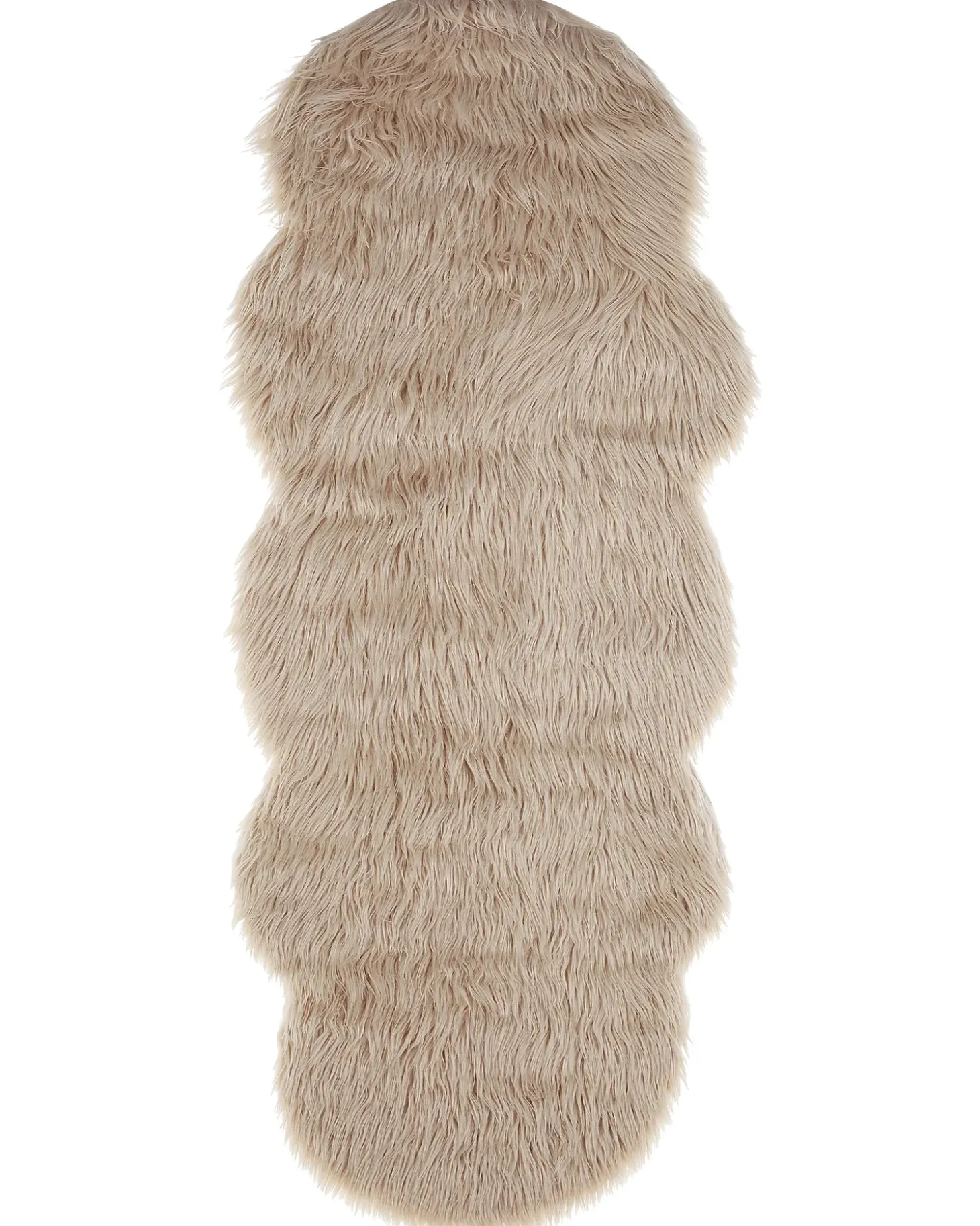 Tæppe af kunstpels MAMUNGARI Sand Beige 60 x 180 cm