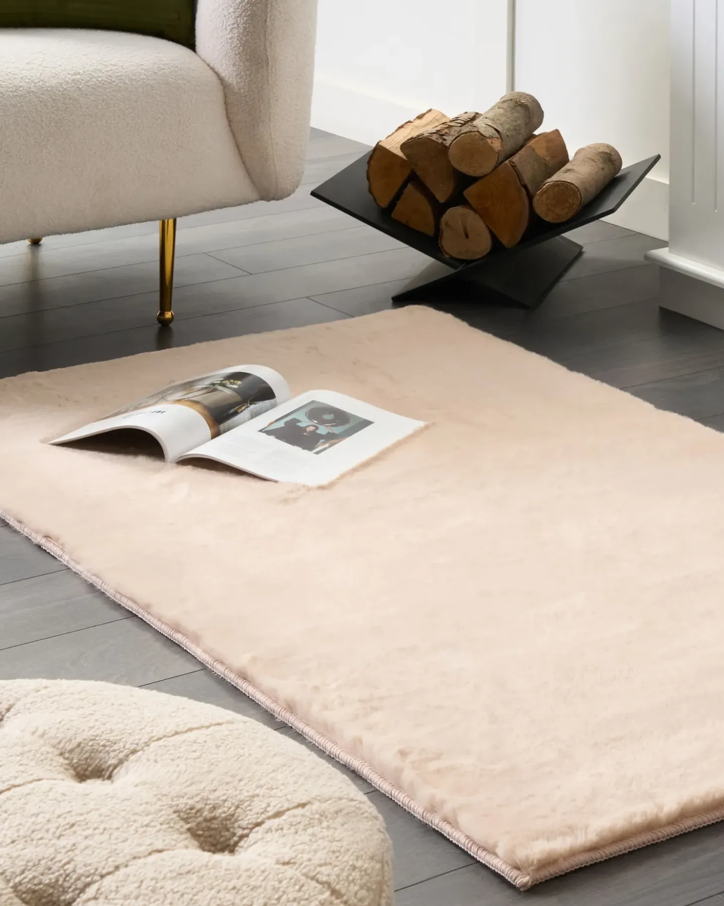 Tæppe af kunstpels MIRPUR Beige 80 x 150 cm
