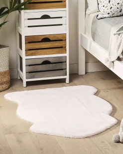 Tæppe af kunstpels UNDARA Cremehvid 60 x 90 cm