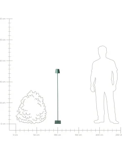 Trådløs LED gulvlampe GAVARRESA Med dæmpning Metal Grøn