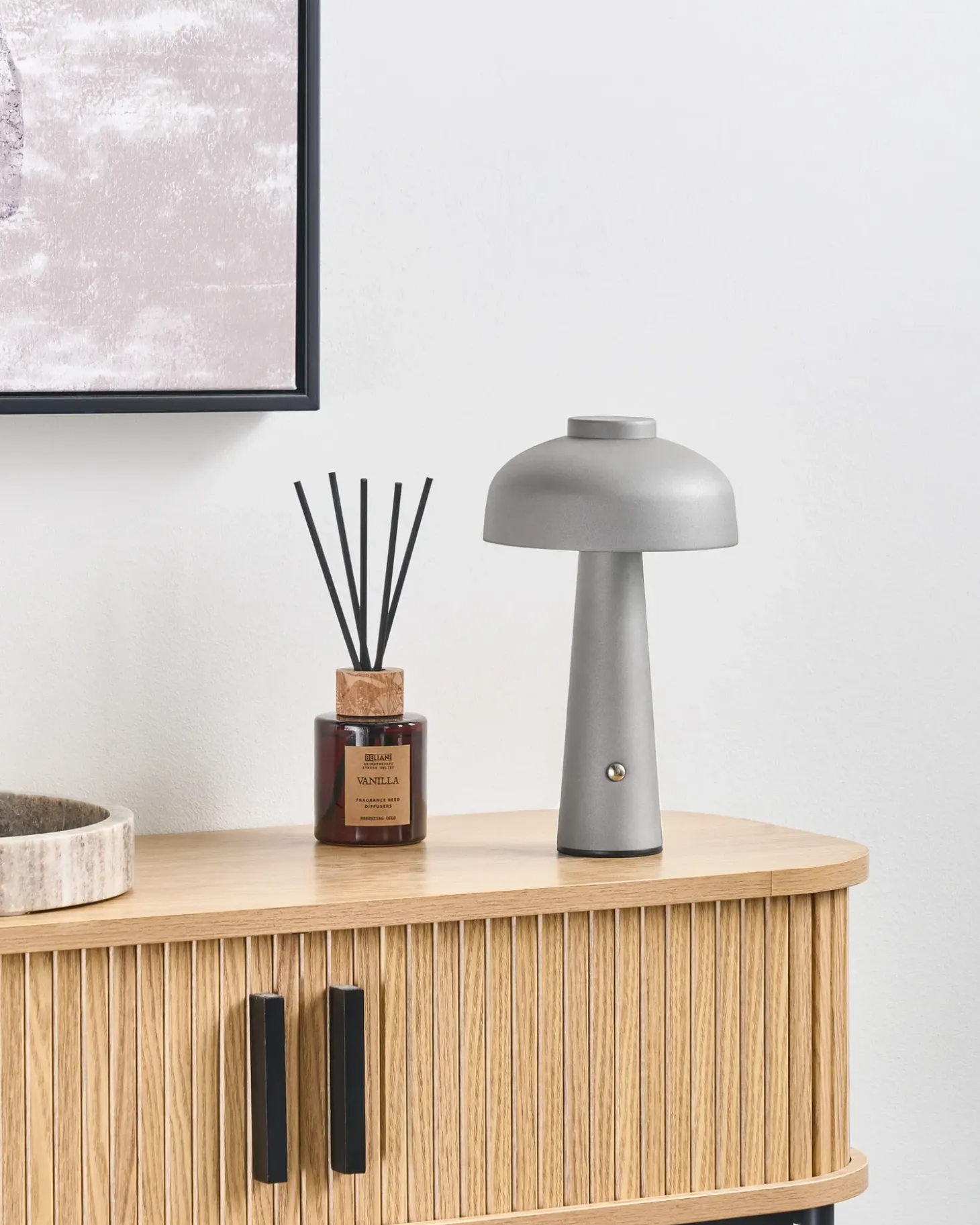 Trådløs LED-bordlampe AGUSAN Med dæmpning Metal Grå
