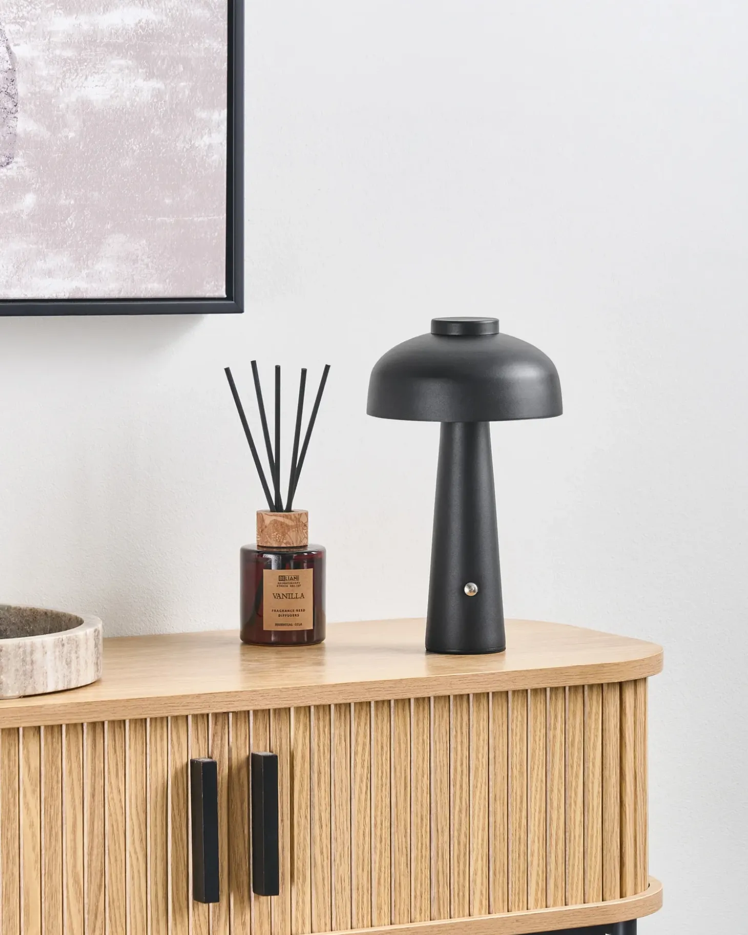 Trådløs LED-bordlampe AGUSAN Med dæmpning Metal Sort