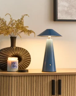 Trådløs LED-bordlampe APAYAO Med dæmpning Metal Blå