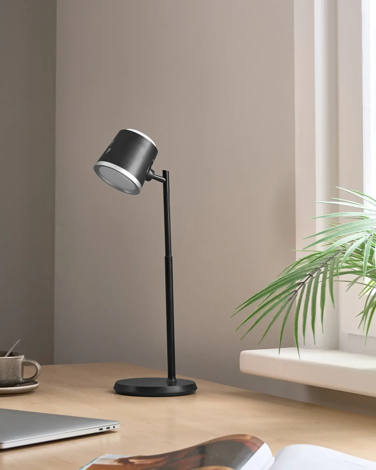 Trådløs LED-bordlampe LIBRA Med dæmpning Sort