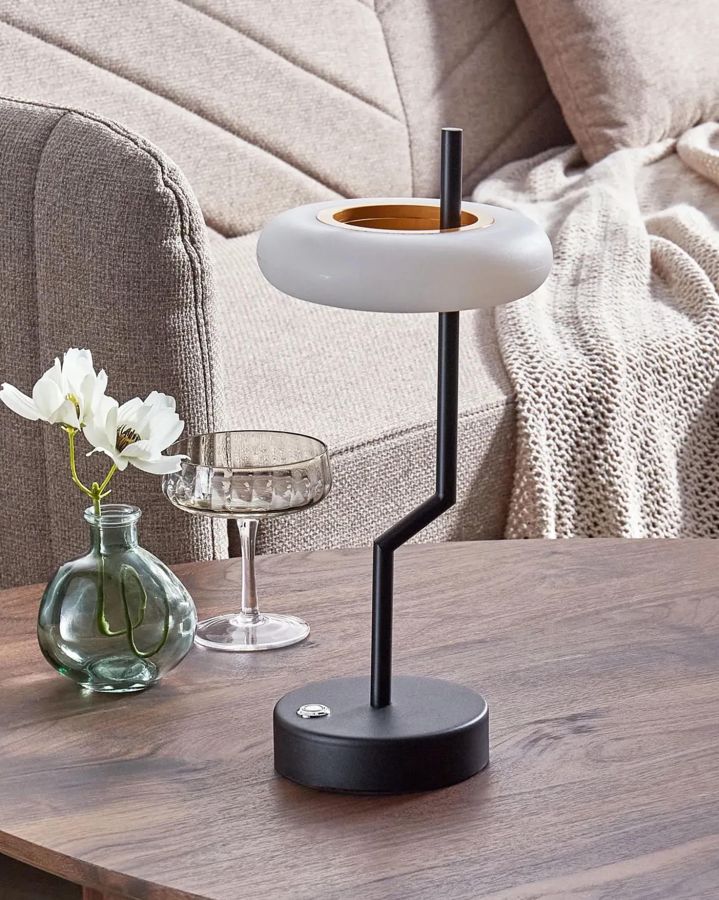 Trådløs LED-bordlampe ALVIELA Med dæmpning Metal Sort