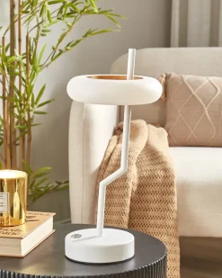 Trådløs LED-bordlampe ALVIELA Med dæmpning Metal Hvid