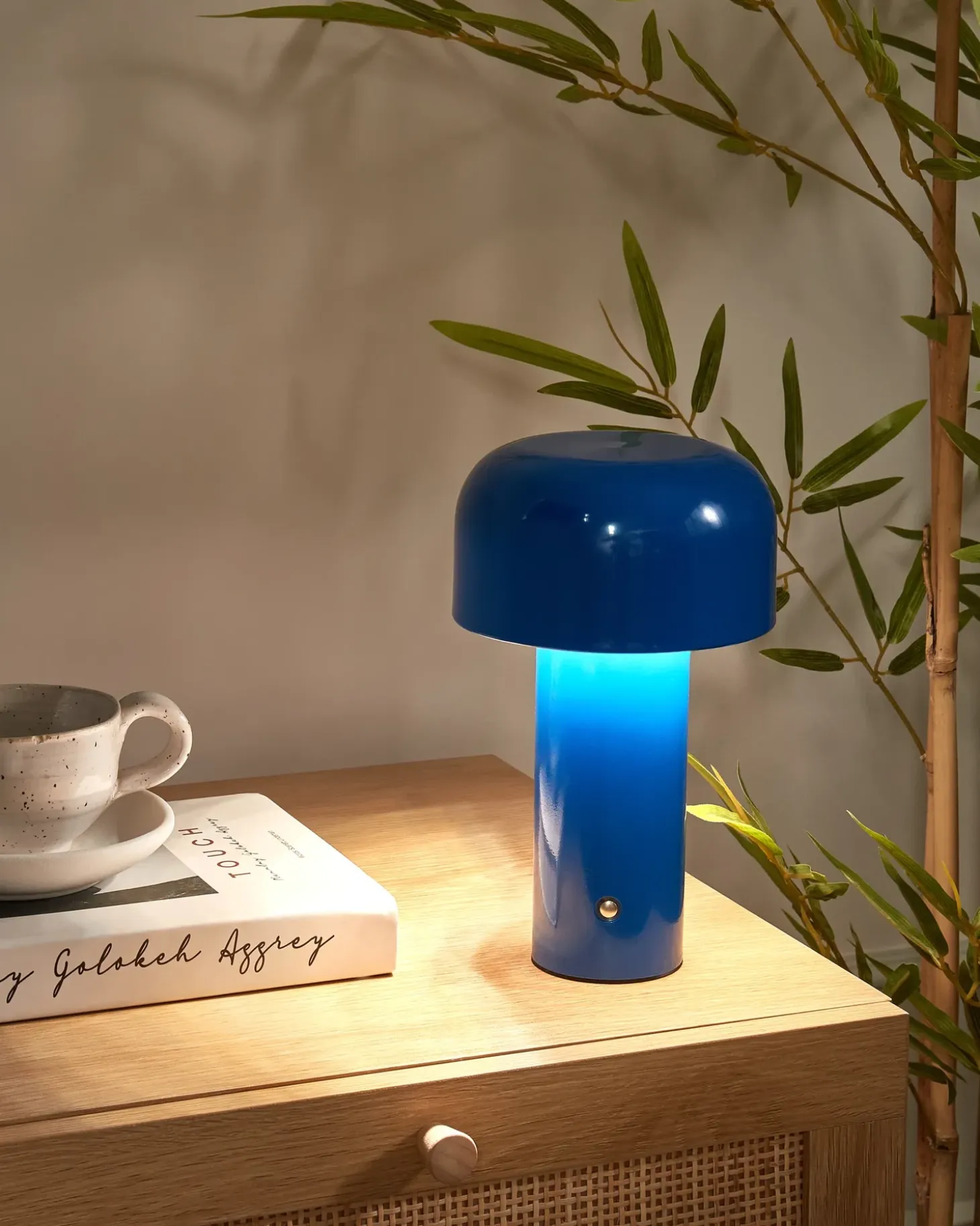 Trådløs LED-bordlampe BESOS Med dæmpning Metal Blå