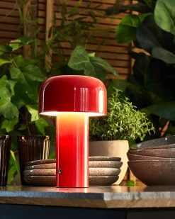 Trådløs LED-bordlampe BESOS Med dæmpning Metal Rød