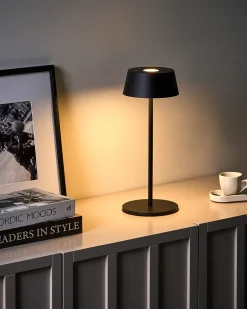 Trådløs LED-bordlampe GUDER Med dæmpning Metal Sort