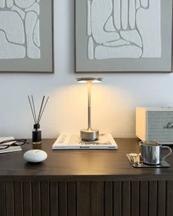 Trådløs LED-bordlampe MAGO Med dæmpning Metal Sølv