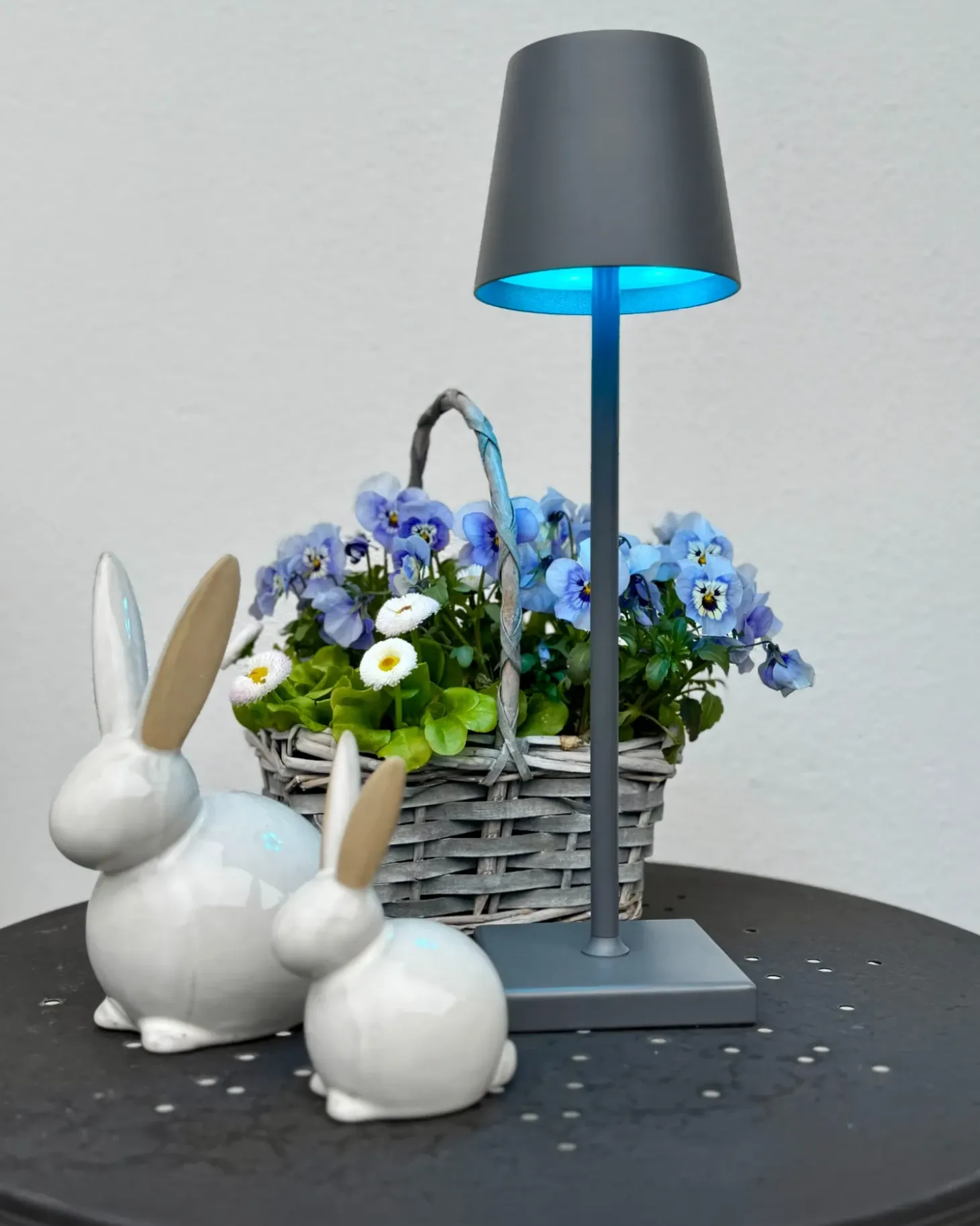 Trådløs LED-bordlampe VALIRA Med dæmpning Metal Mørkegrå