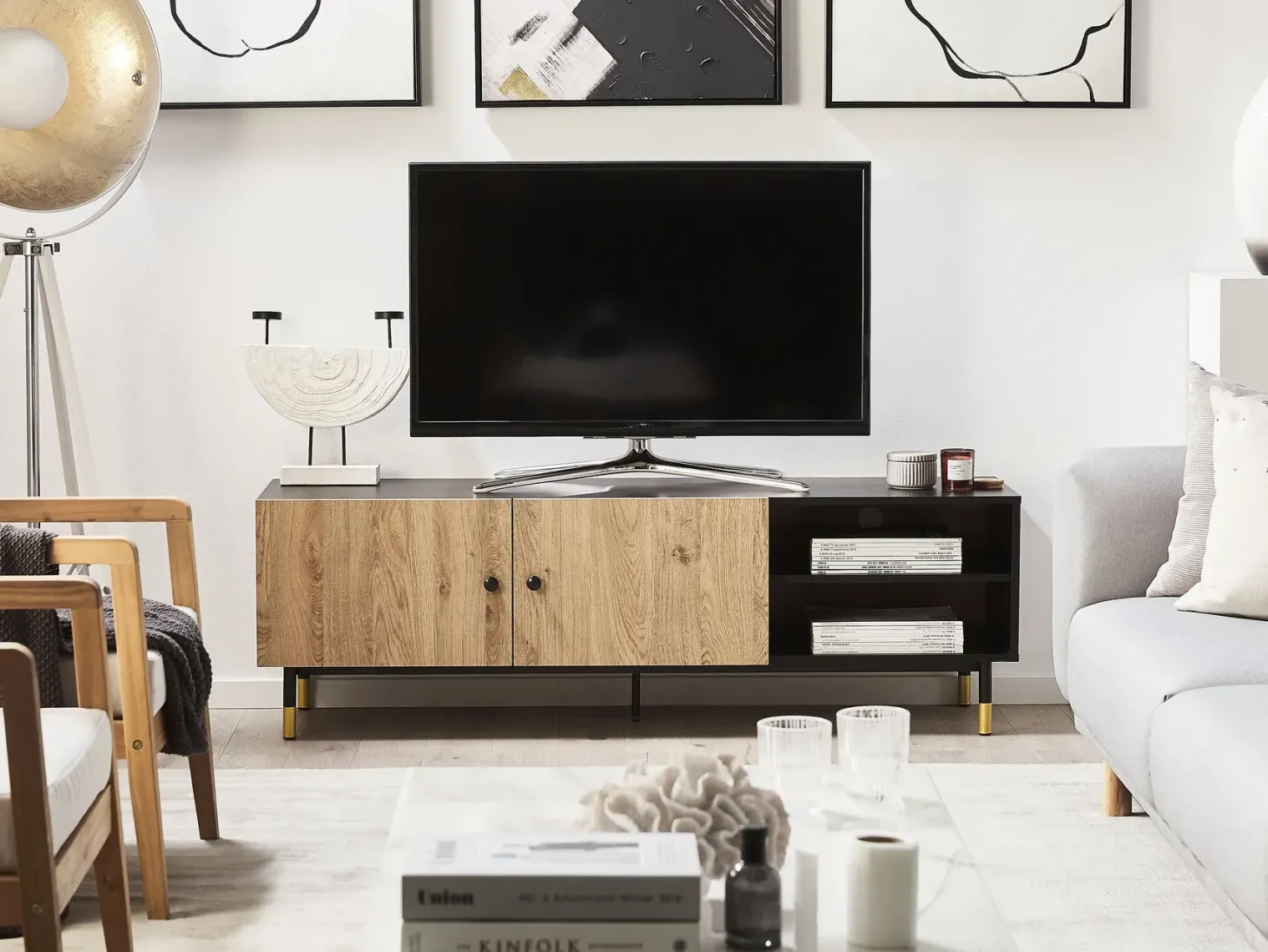 TV-bord ABILEN Brun/sort