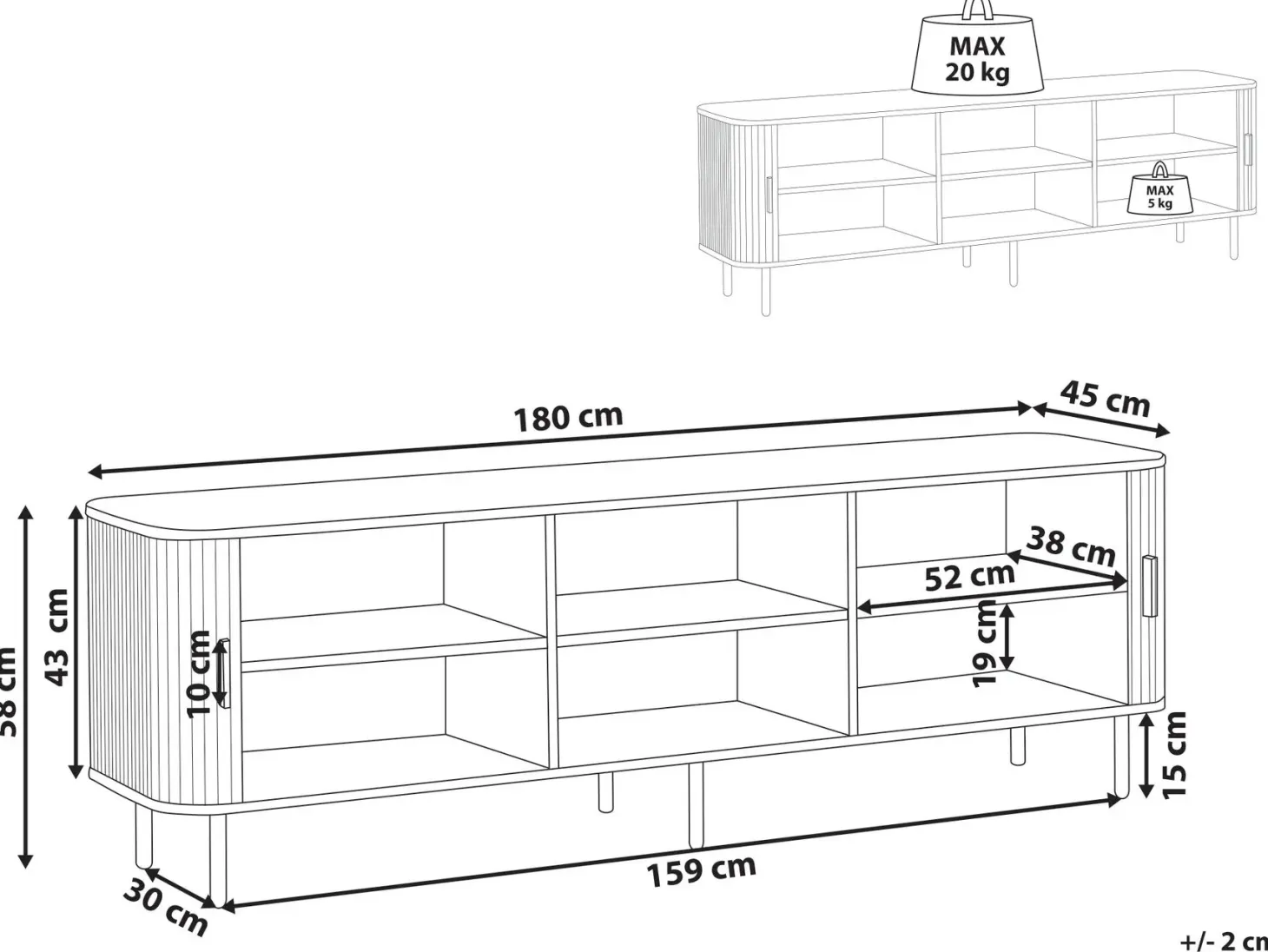 TV-bord BRADLEY Sort
