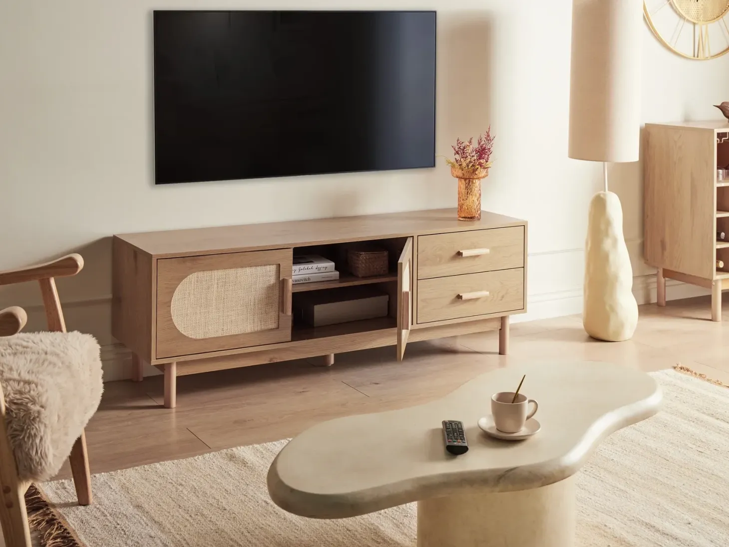 TV-bord COSTELLO Lysebrun