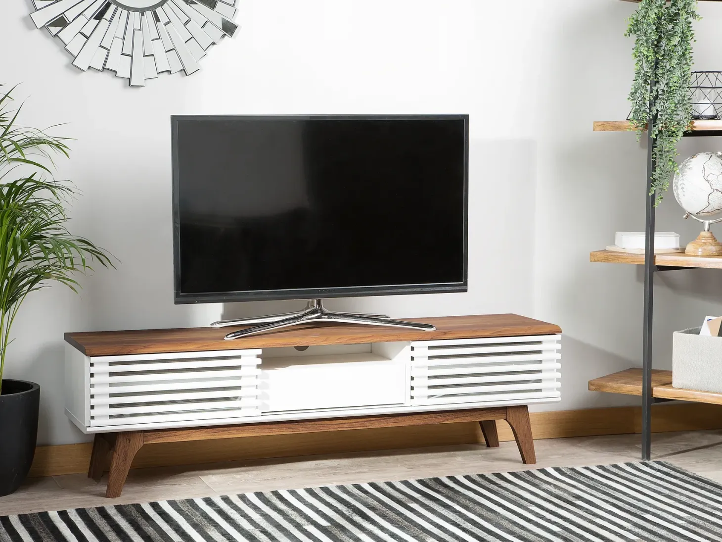 TV-bord DETROIT Brun/hvid