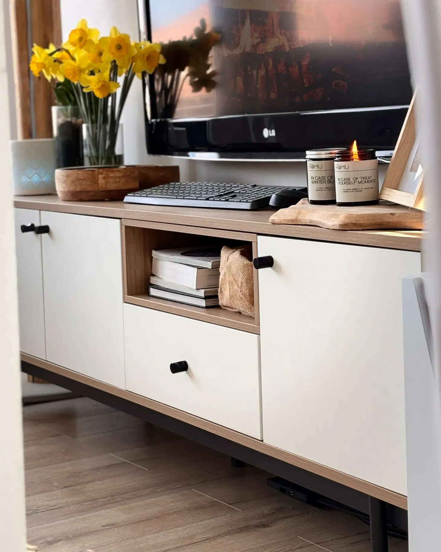 TV-bord ITACA Brun/hvid
