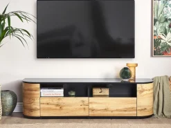 TV-bord JEROME Brun/sort
