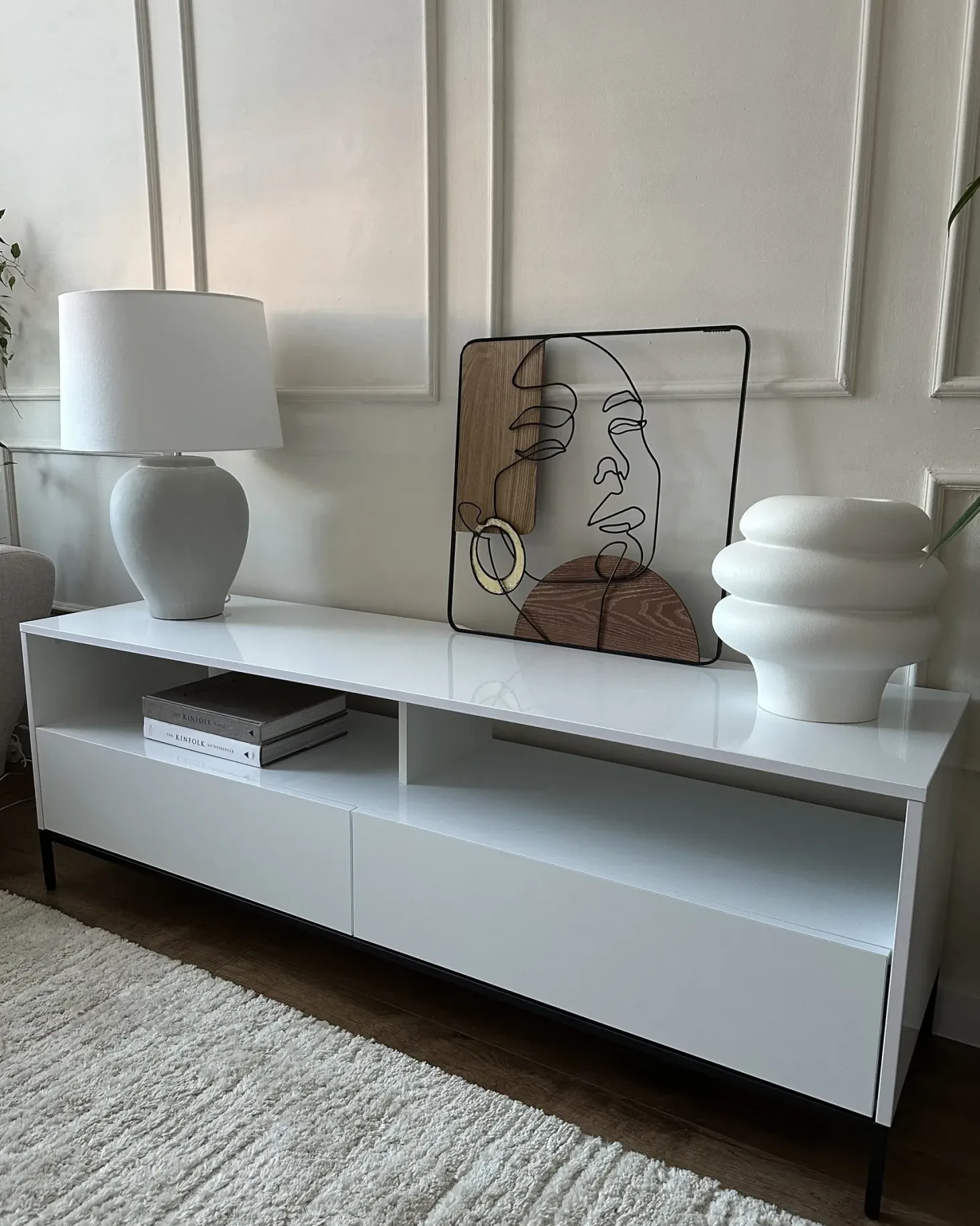 TV-bord LED SYDNEY Hvid