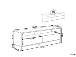 TV-bord LED SYDNEY Hvid
