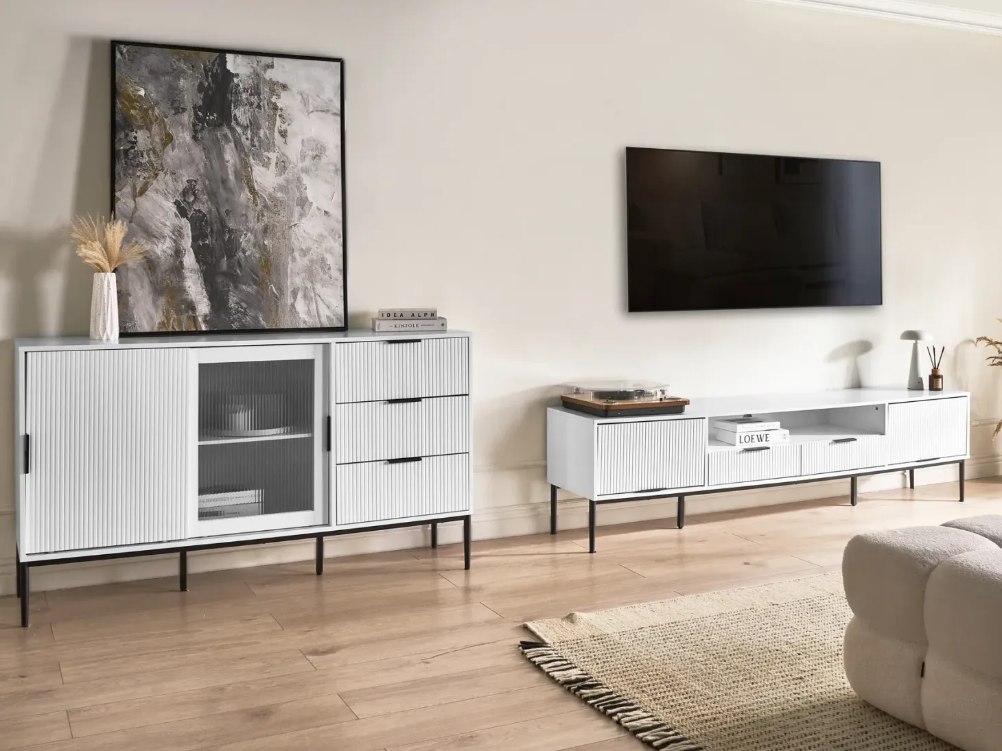 TV-bord LEDUC Hvid