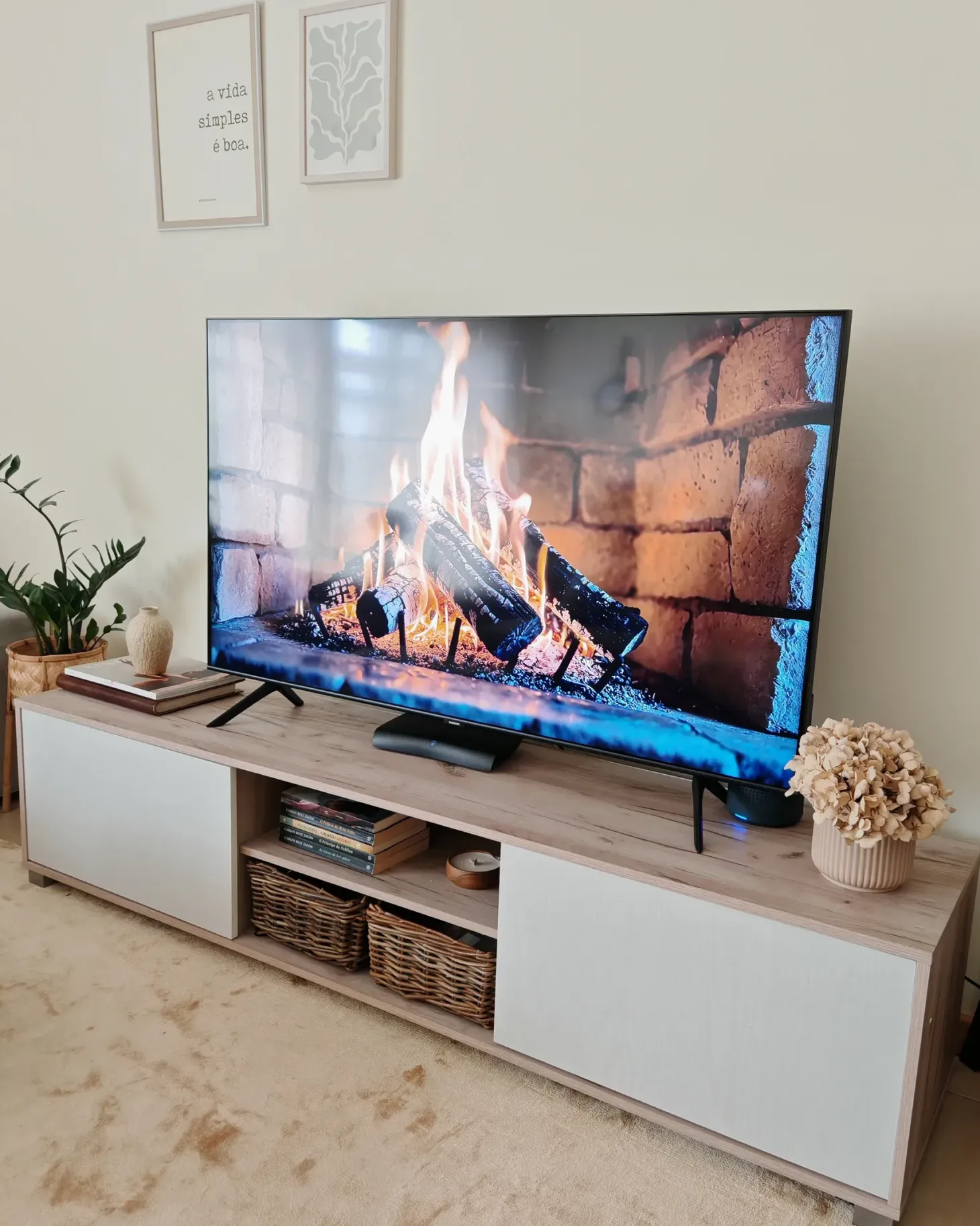 TV-bord LINCOLN Brun/hvid