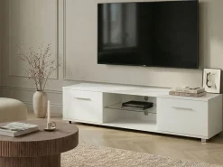 TV-bord med LED BANFF Hvid