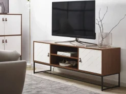 TV-bord NUEVA Mørkebrun/hvid