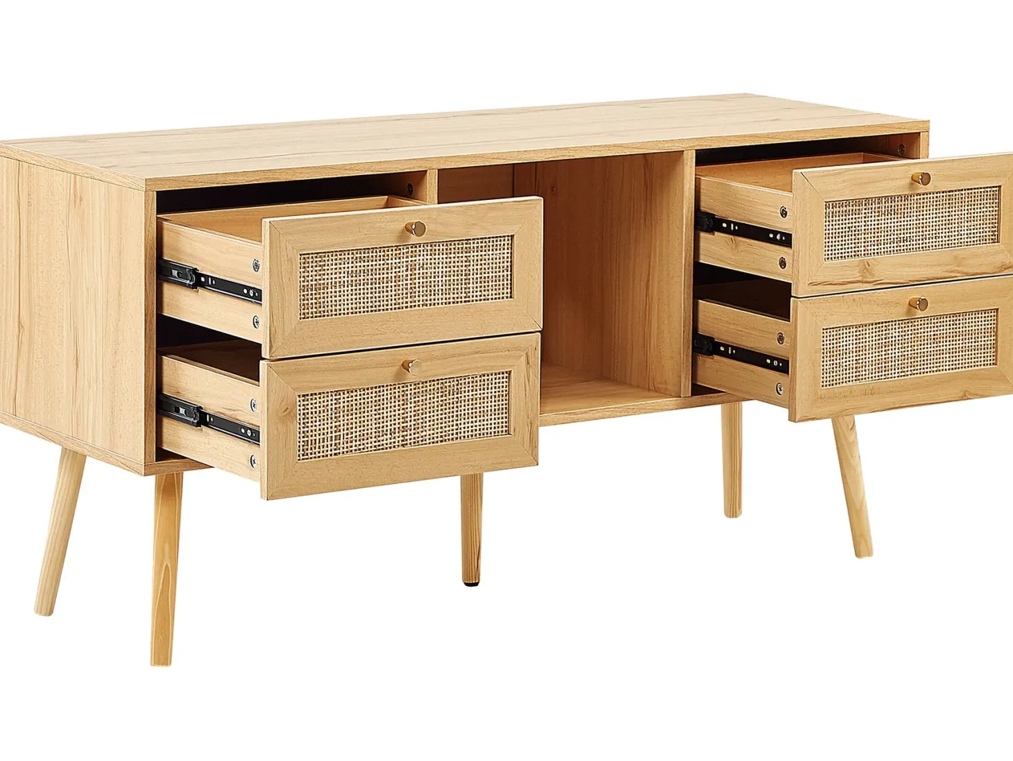 TV-bord PEROTE Rattan Lysebrun