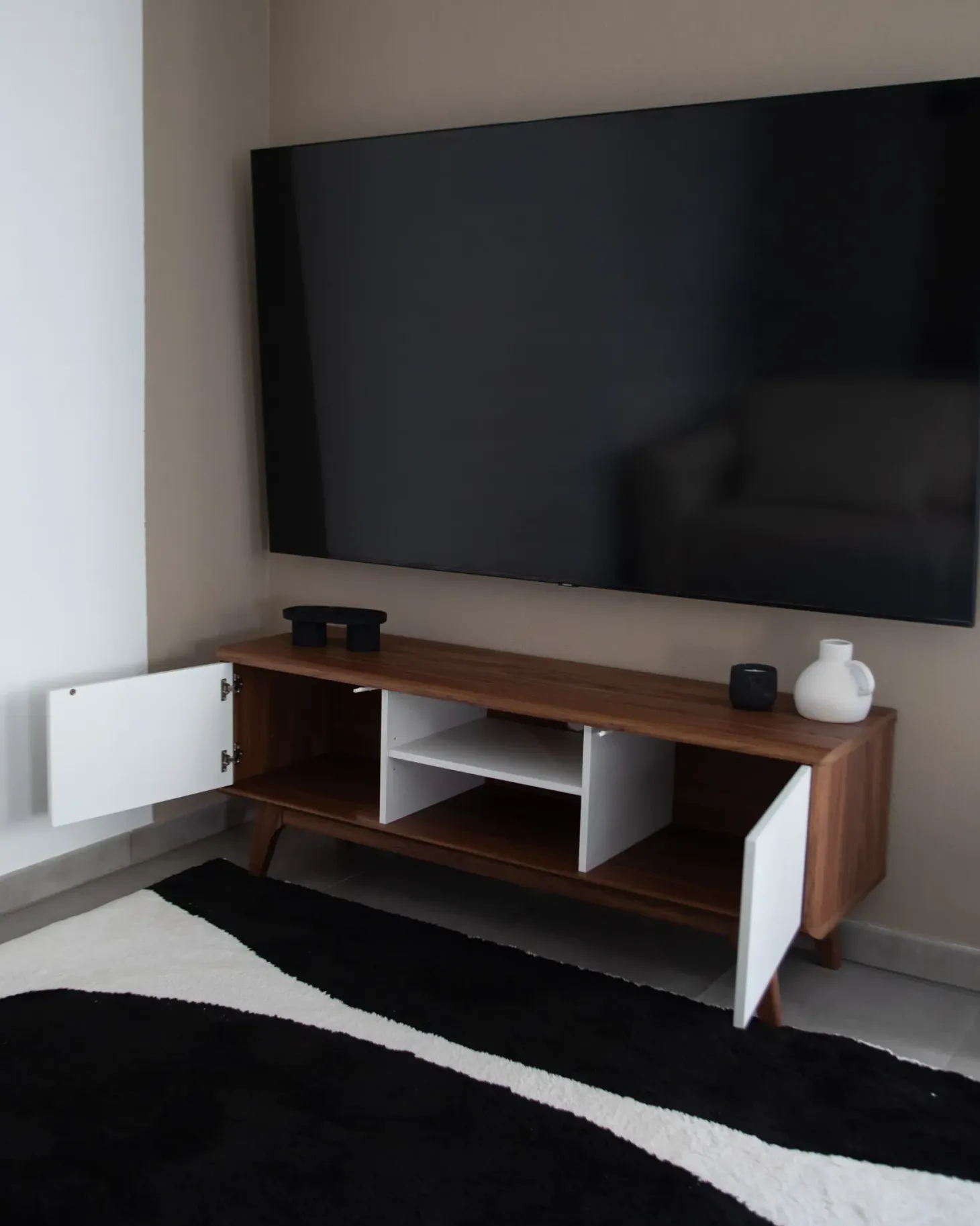 TV-bord ROCHESTER Brun/hvid