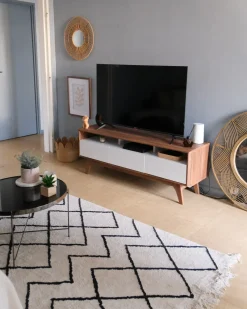 TV-bord SYRACUSE Brun/hvid
