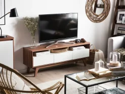 TV-bord SYRACUSE Brun/hvid