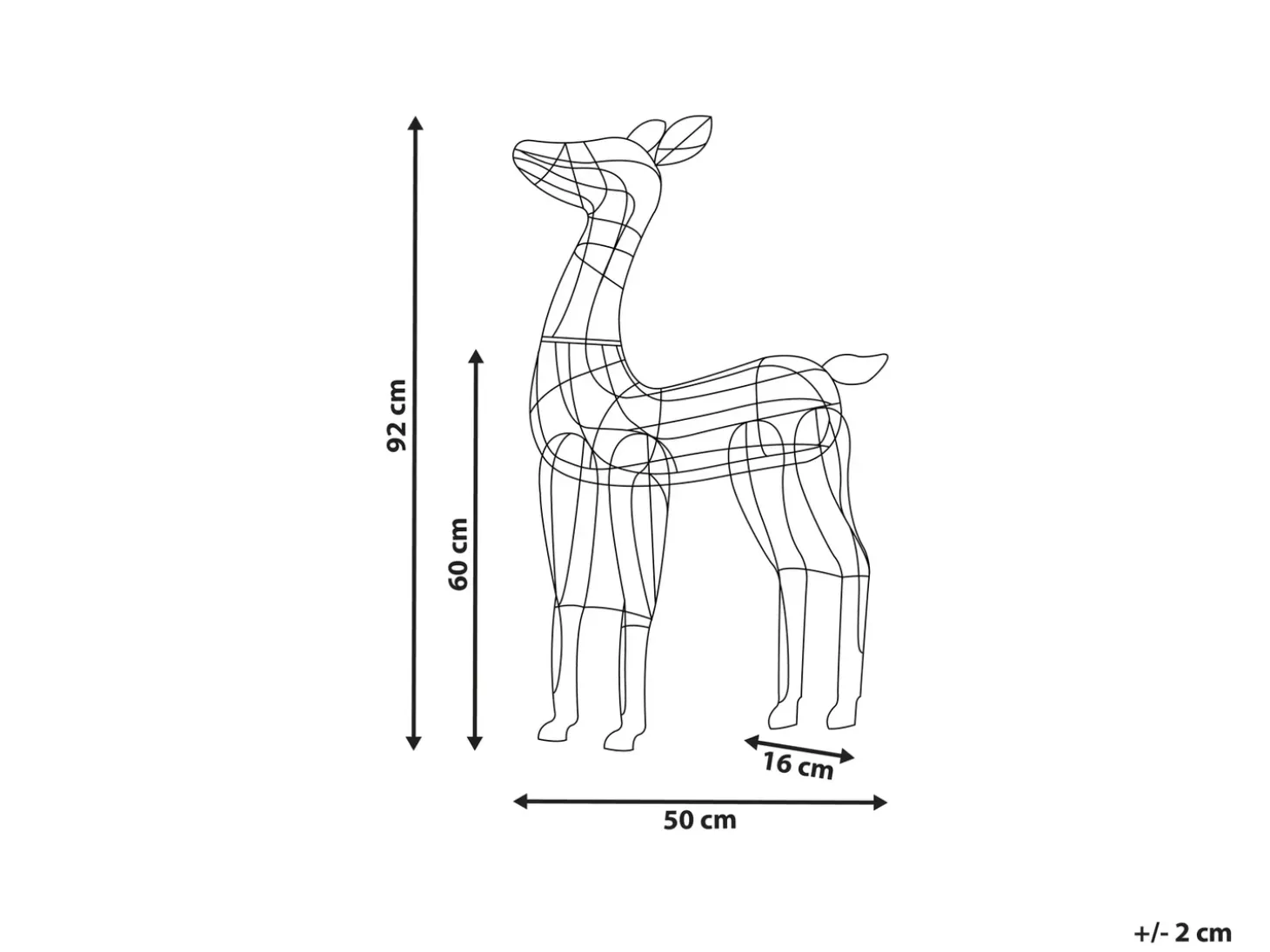 Udendørs dekoration LED HAFNIR Rådyr 92 cm Sølv